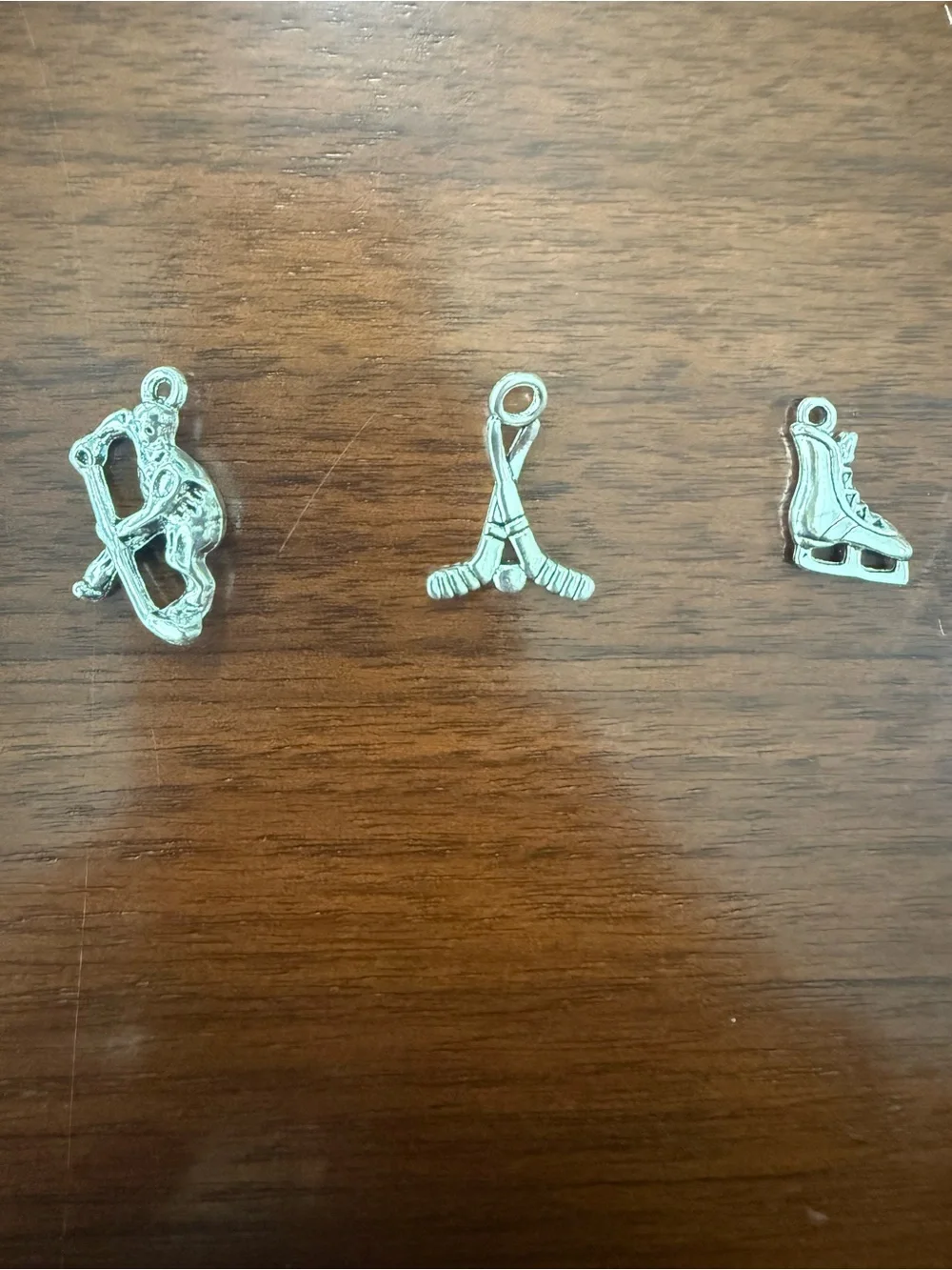 Silver Tone Hockey Charm Set for Kids - 30 Pieces Total
